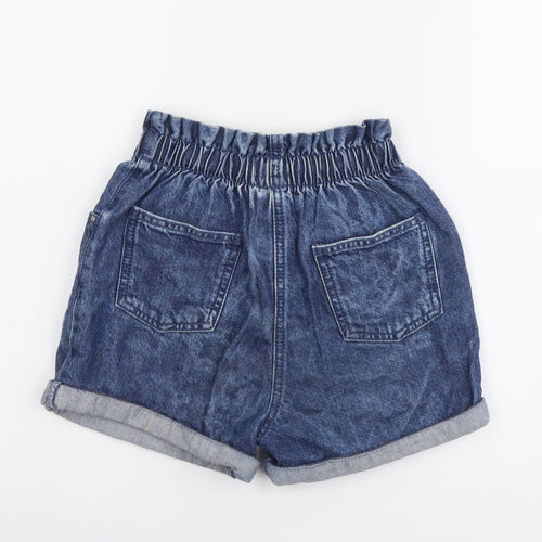 NEXT Girls Blue Cotton Chino Shorts Size 9 Years Regular Zip