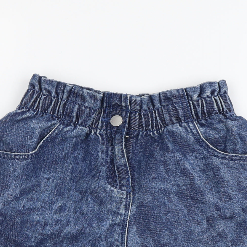 NEXT Girls Blue Cotton Chino Shorts Size 9 Years Regular Zip