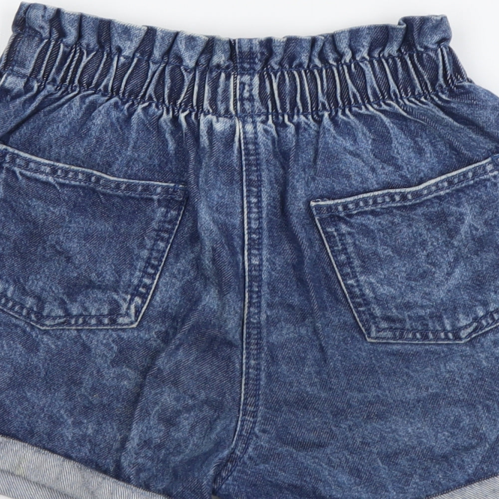 NEXT Girls Blue Cotton Chino Shorts Size 9 Years Regular Zip