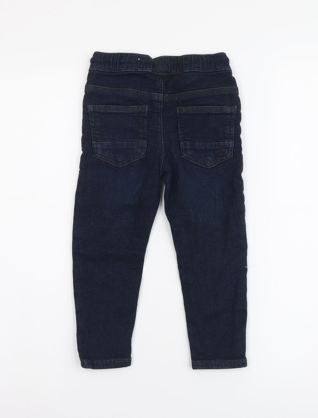 Denim & Co. Boys Blue Cotton Skinny Jeans Size 2-3 Years Regular Drawstring
