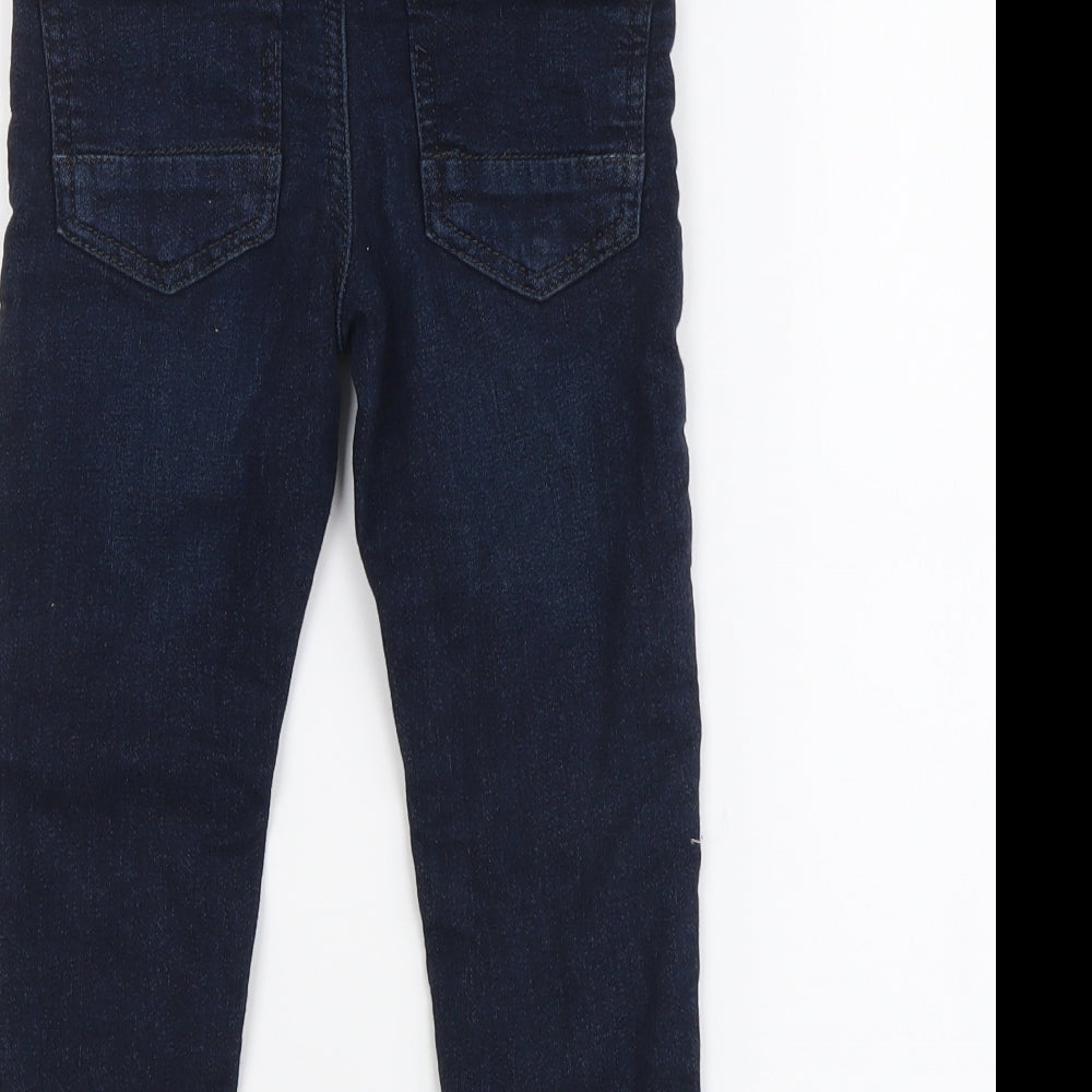 Denim & Co. Boys Blue Cotton Skinny Jeans Size 2-3 Years Regular Drawstring