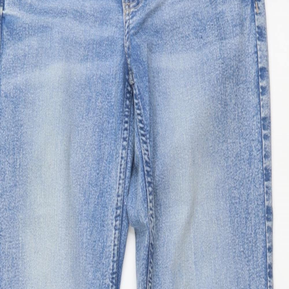 H&M Womens Blue Cotton Bootcut Jeans Size M L31 in Regular Button