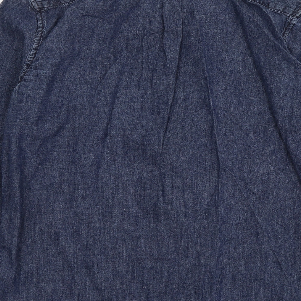 Gap Mens Blue Cotton Button-Up Size L Collared Button