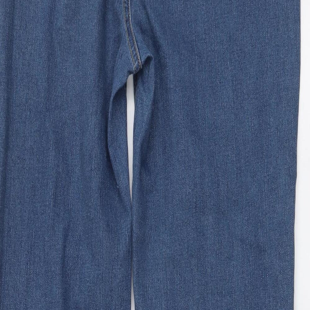 SheIn Womens Blue Cotton Bootcut Jeans Size L L29 in Regular Button
