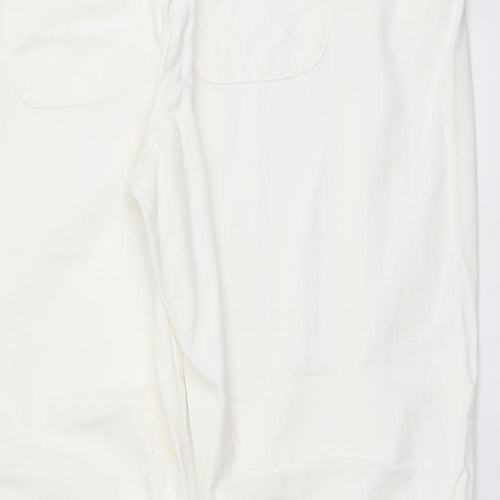Cotton Traders Womens White Cotton Sweatpants Trousers Size 18 L27 in Regular Drawstring