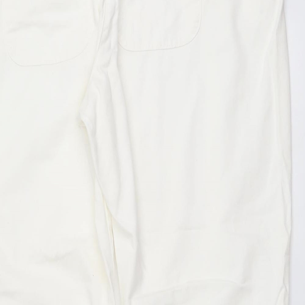 Cotton Traders Womens White Cotton Sweatpants Trousers Size 18 L27 in Regular Drawstring