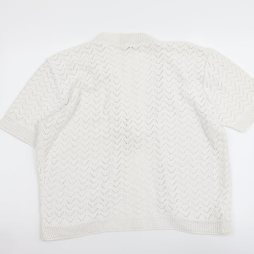 Glimpse Design Womens White V-Neck Cotton Shrug Jumper Size M