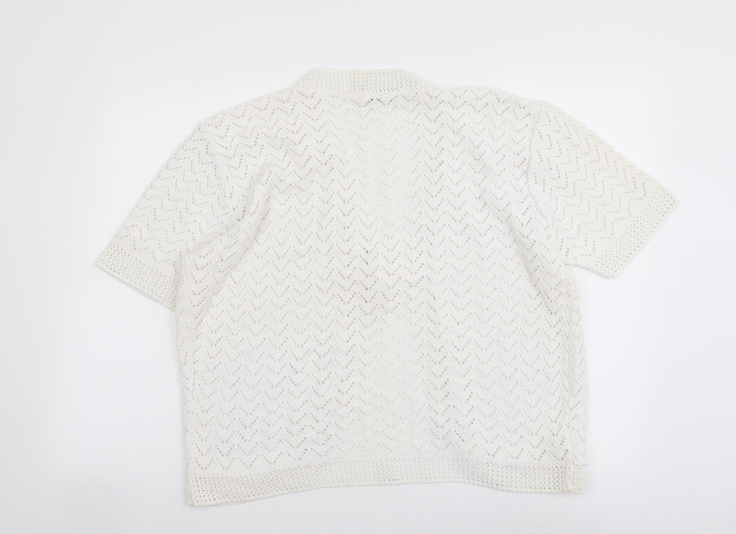 Glimpse Design Womens White V-Neck Cotton Shrug Jumper Size M