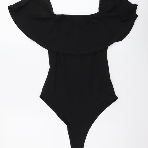 Primark Womens Black Cotton Bodysuit One-Piece Size 10 Snap