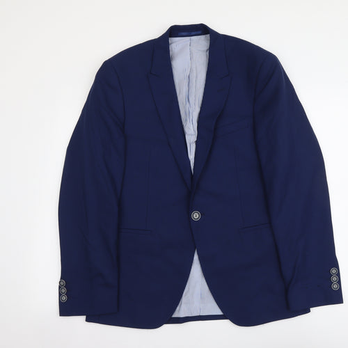 Remus Umo Mens Blue Wool Jacket Suit Jacket Size M