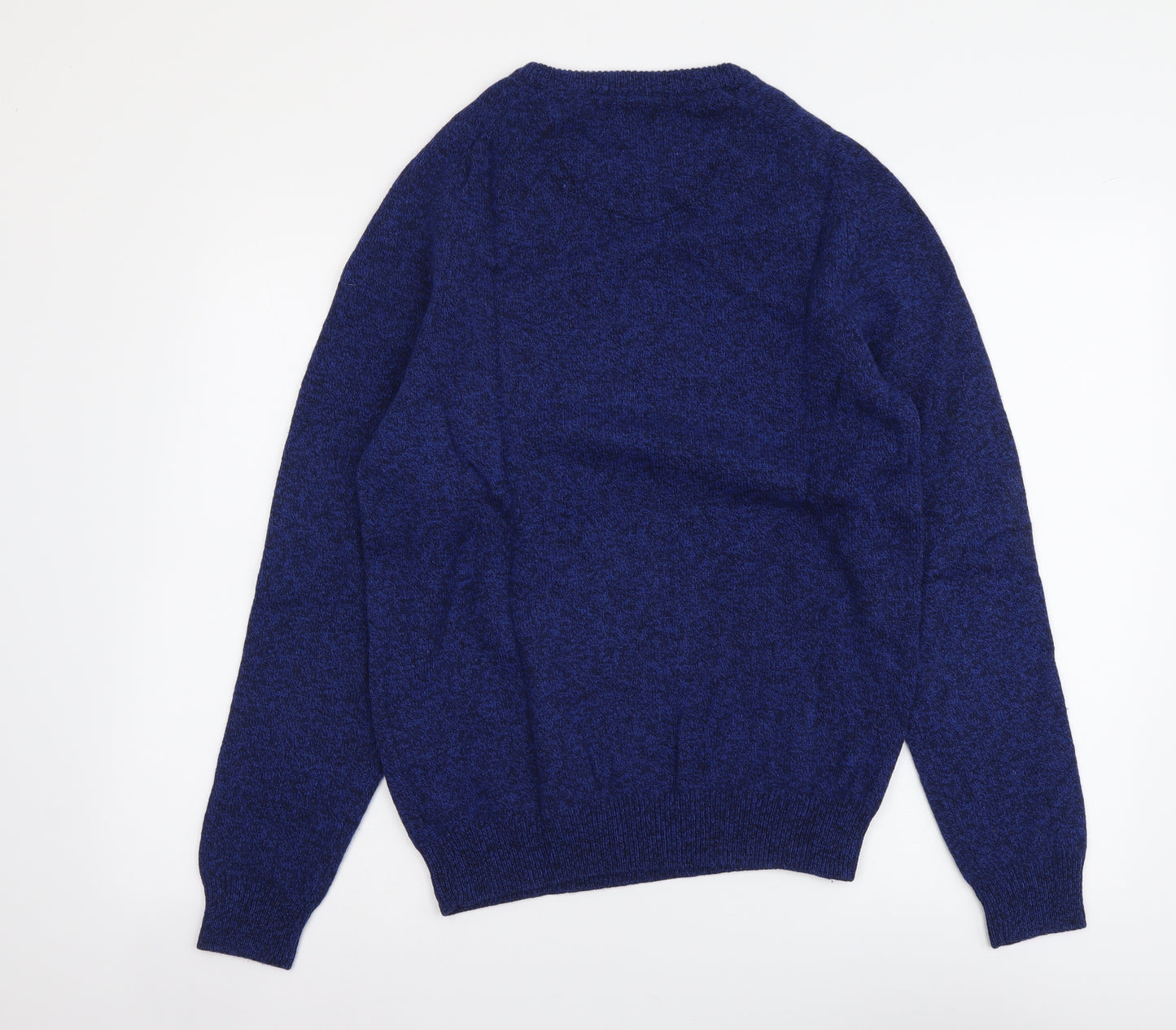 NEXT Mens Blue Round Neck Wool Pullover Jumper Size M - Lambswool