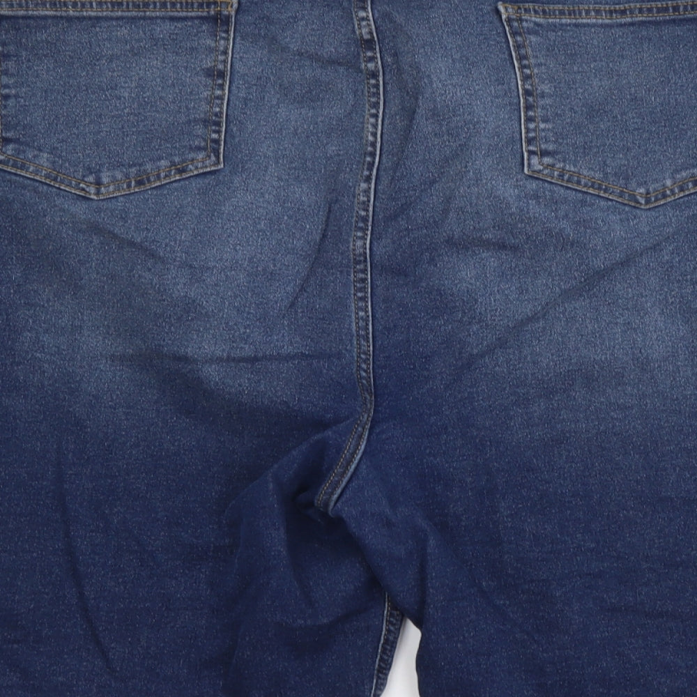 Curvewow Womens Blue Cotton Chino Shorts Size 30 L9 in Regular Button