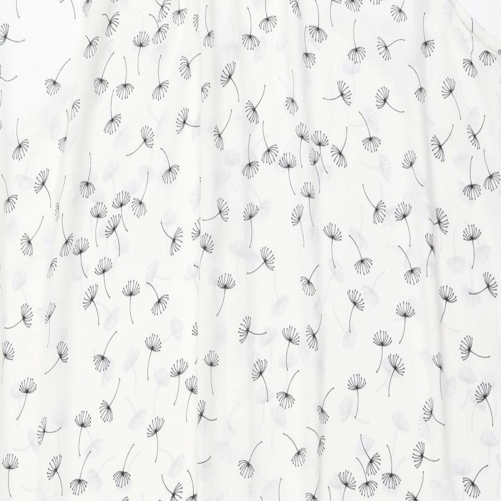 George Womens White Geometric Polyester Shirt Dress Size 22 Collared Button