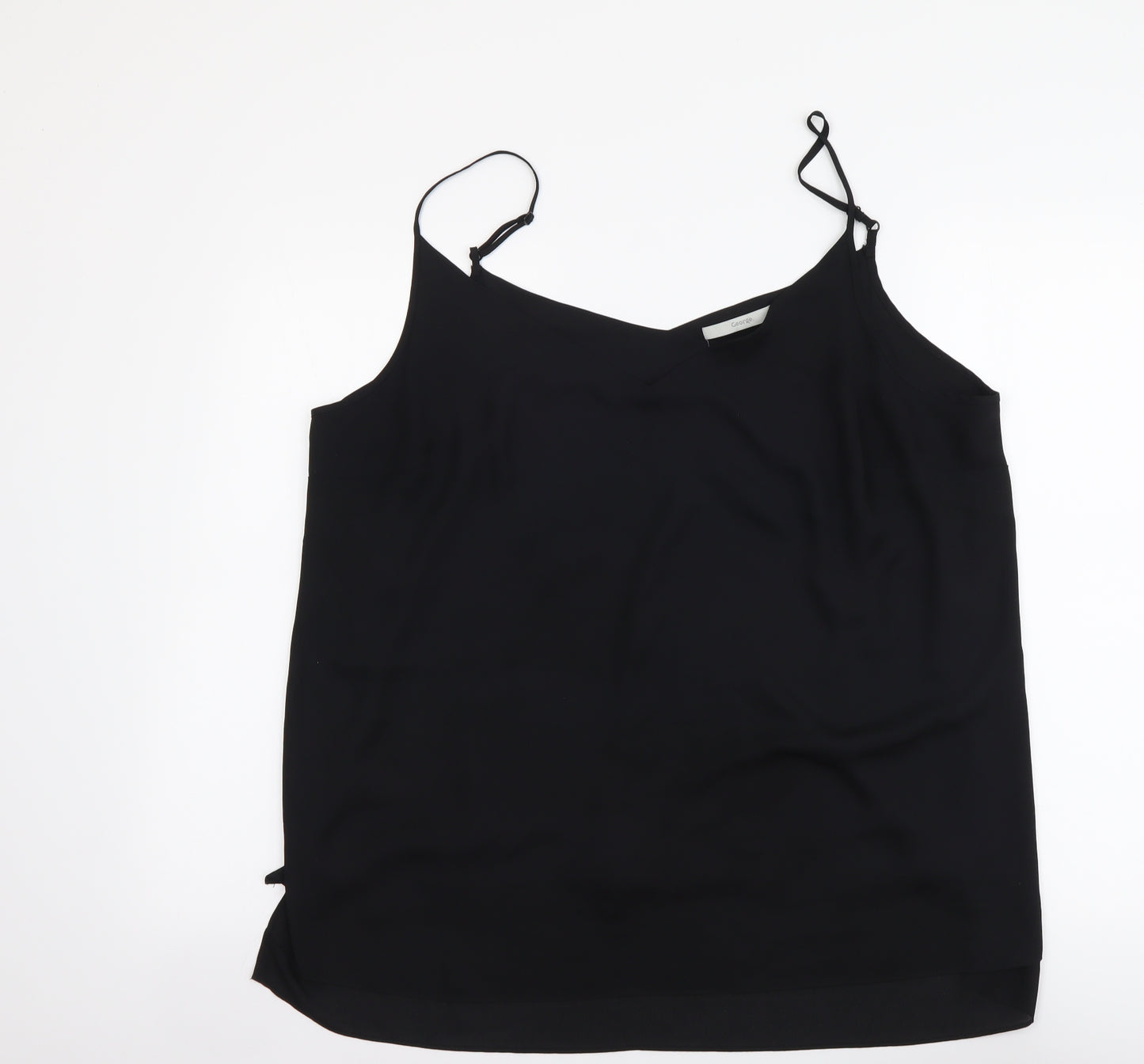 George Womens Black Polyester Camisole T-Shirt Size 20 V-Neck