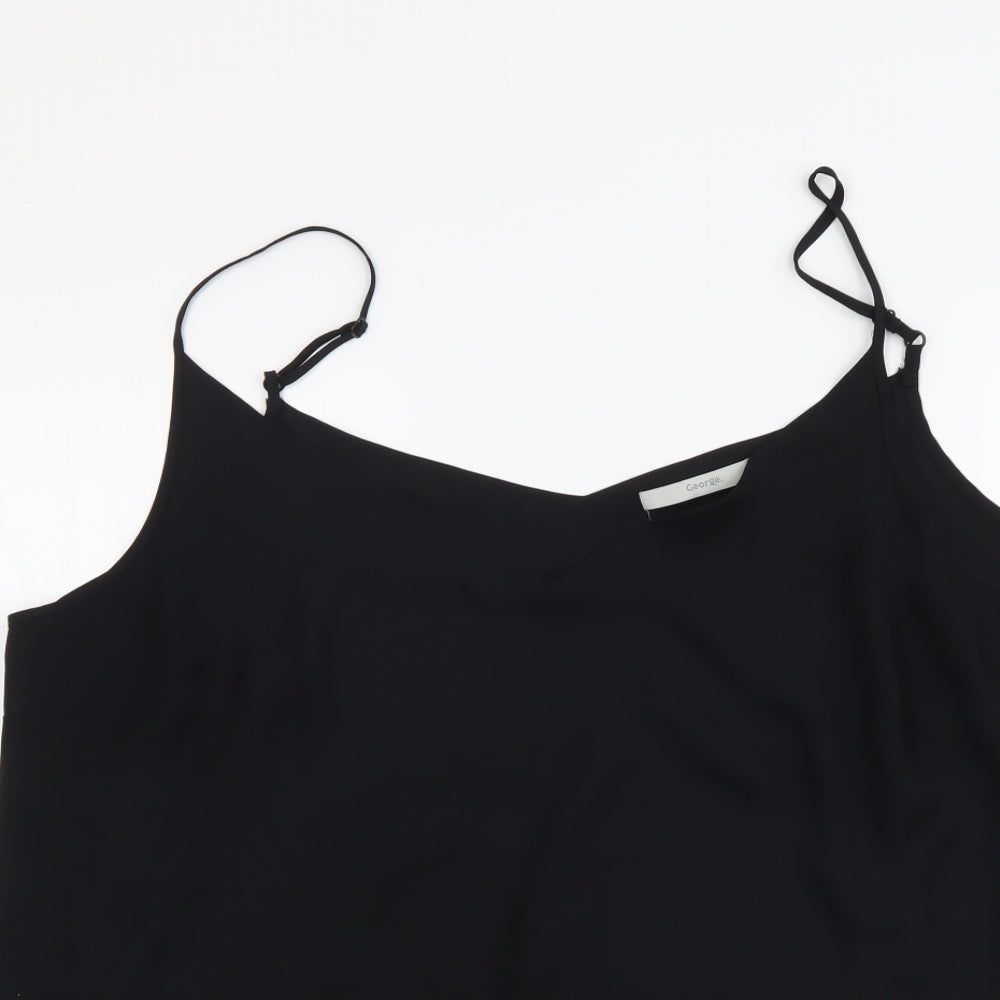 George Womens Black Polyester Camisole T-Shirt Size 20 V-Neck