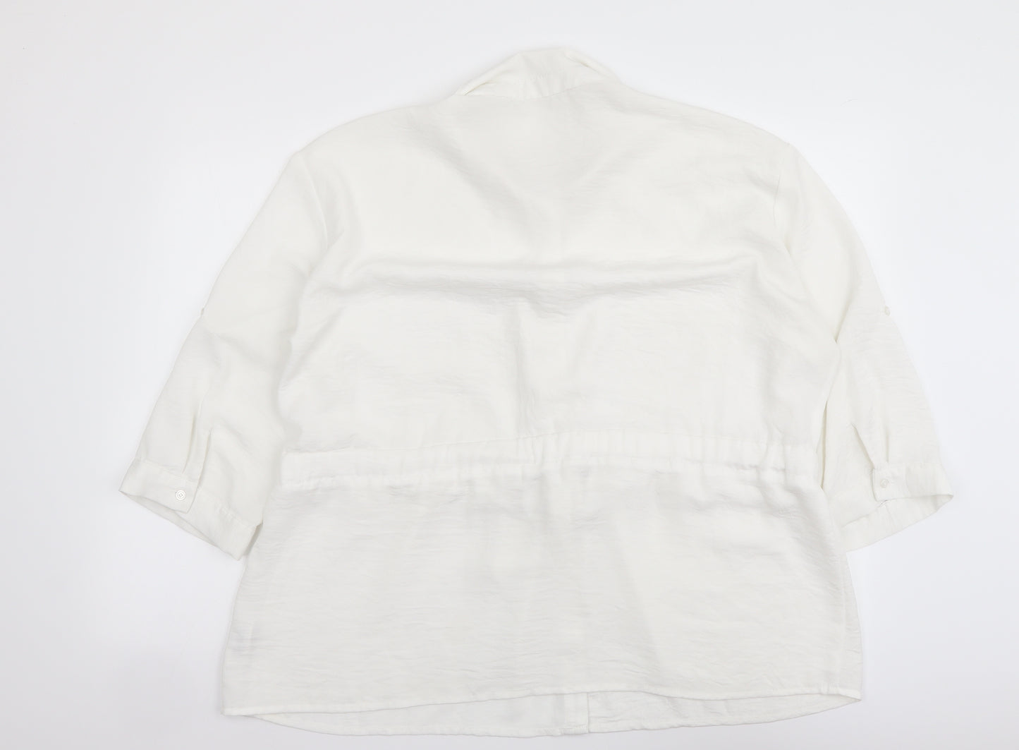 Primark Womens White Polyester Basic Button-Up Size 20 Collared