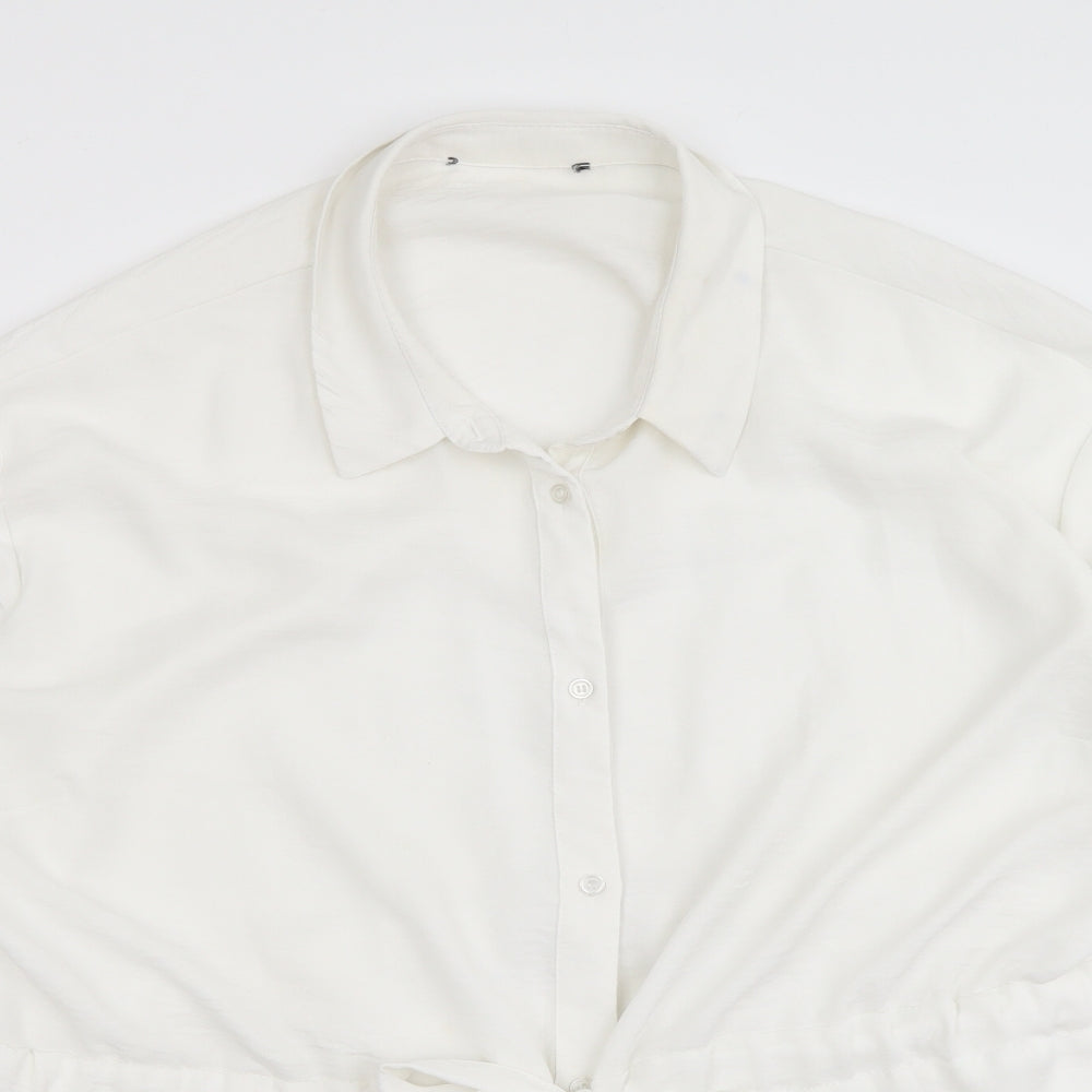 Primark Womens White Polyester Basic Button-Up Size 20 Collared