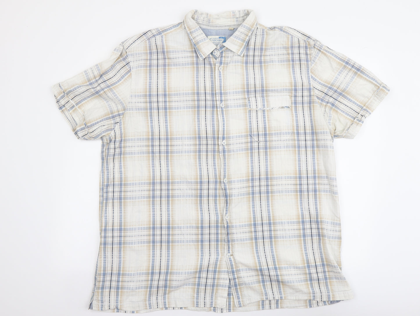 MANTARAY PRODUCTS Mens Multicoloured Plaid Cotton Button-Up Size 2XL Collared Button