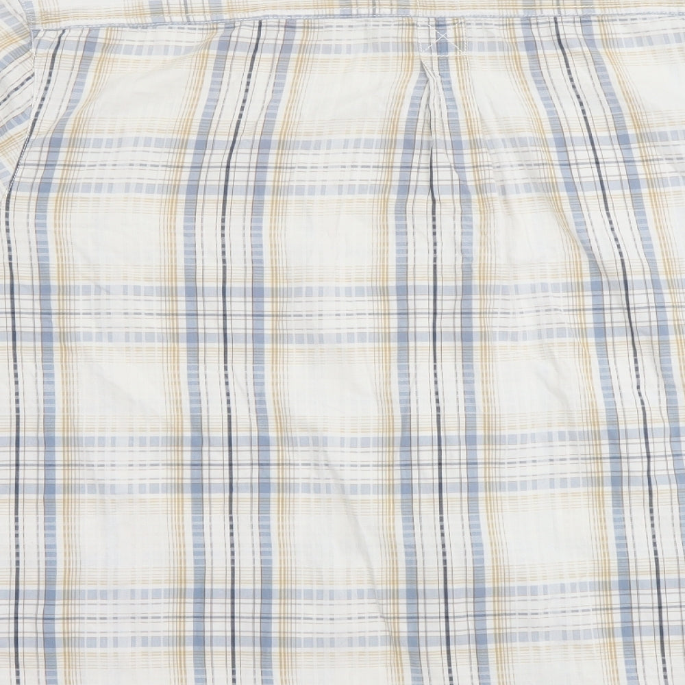 MANTARAY PRODUCTS Mens Multicoloured Plaid Cotton Button-Up Size 2XL Collared Button