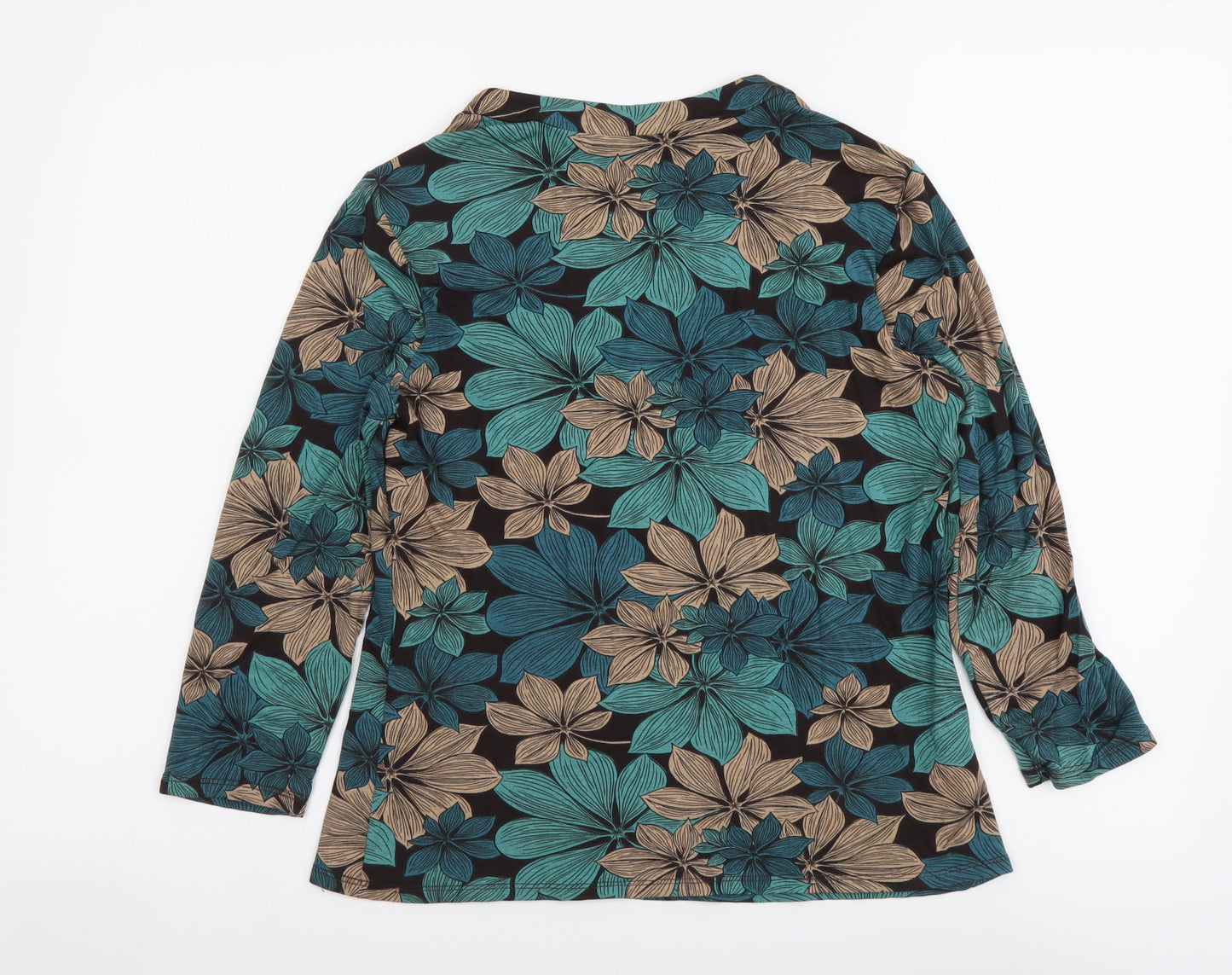 CC Womens Multicoloured Floral Viscose Basic Blouse Size M Square Neck