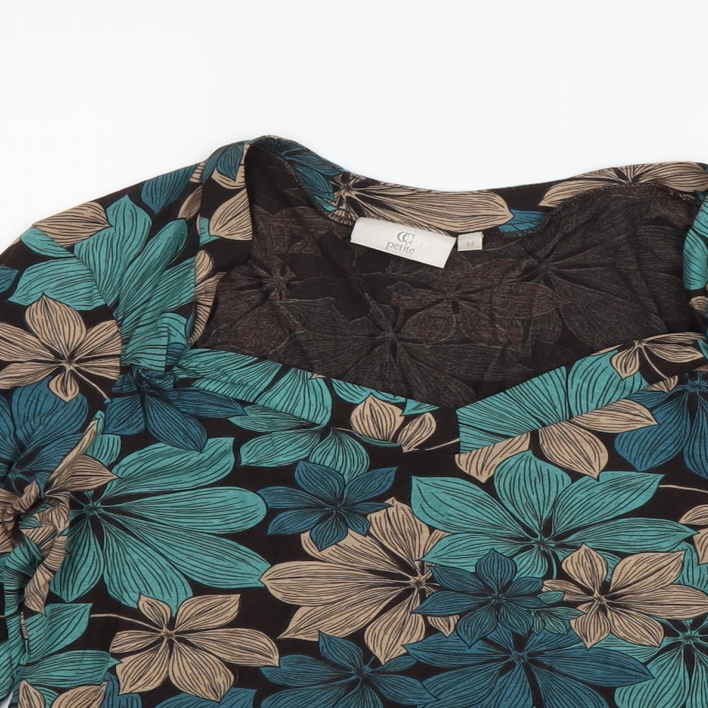 CC Womens Multicoloured Floral Viscose Basic Blouse Size M Square Neck
