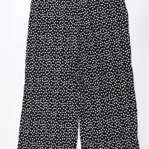 SheIn Womens Black Floral Polyester Trousers Size S L27 in Regular Zip