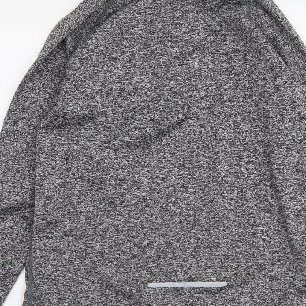 Missguided Womens Grey Polyester Basic T-Shirt Size M Mock Neck Pullover