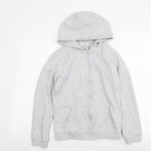 Primark Boys Grey Cotton Full Zip Hoodie Size 11-12 Years Zip