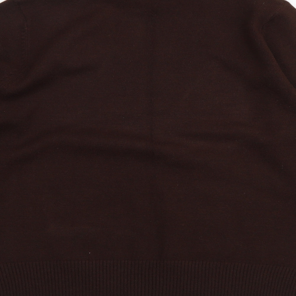 Berkertex Womens Brown Mock Neck Acrylic Pullover Jumper Size M