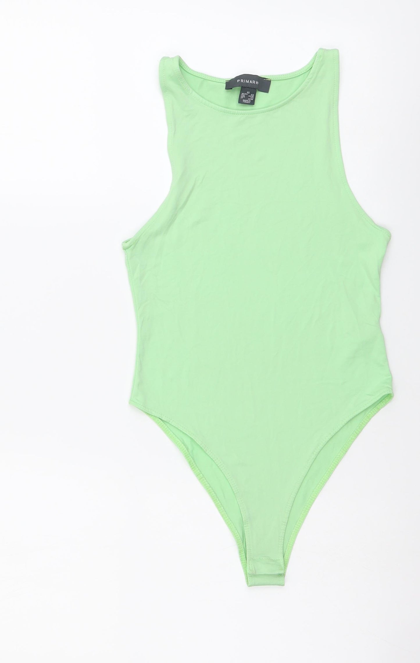 Primark Womens Green Polyester Bodysuit One-Piece Size XS Snap