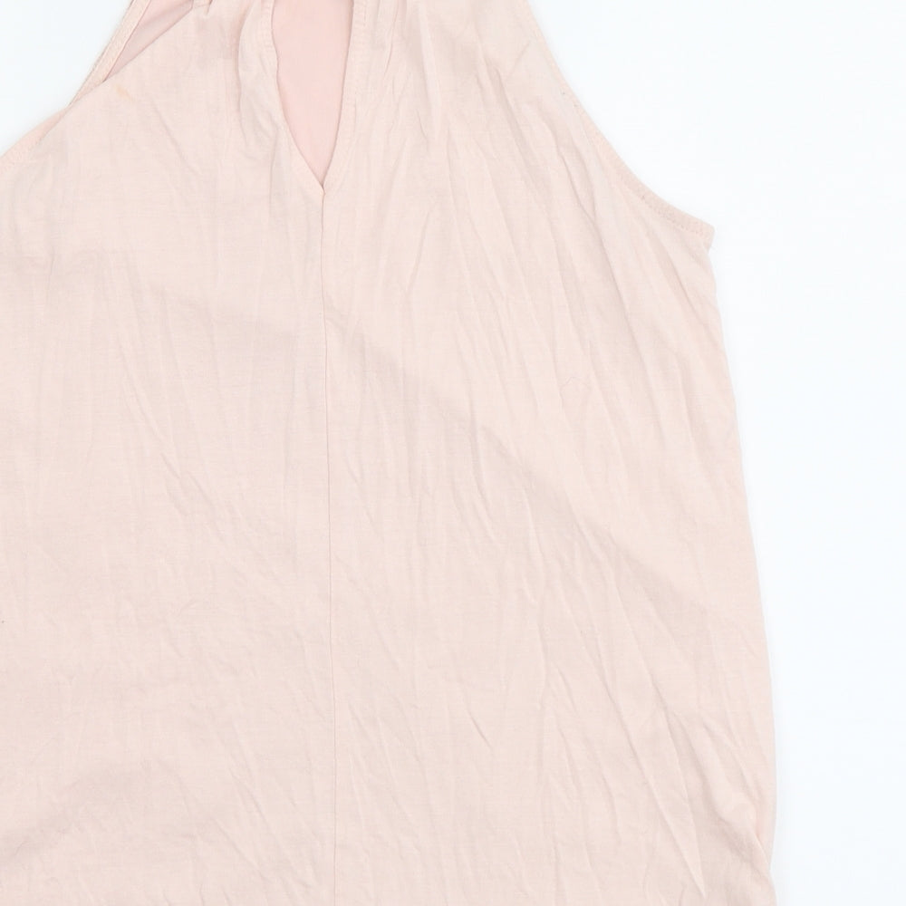 River Island Womens Pink Polyester Basic Tank Size 12 Halter