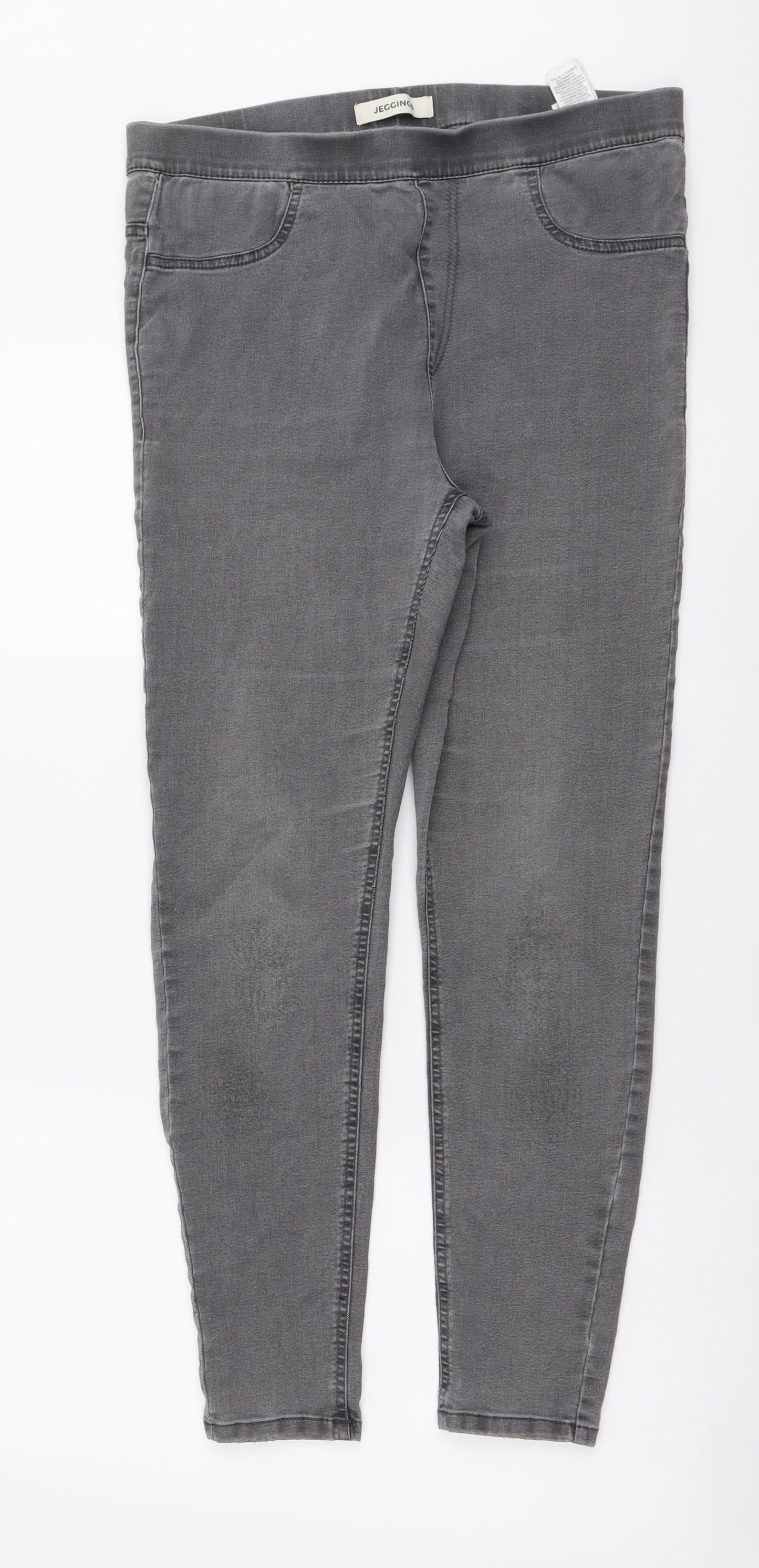 Marks and Spencer Womens Grey Cotton Jegging Leggings Size 12 L25 in