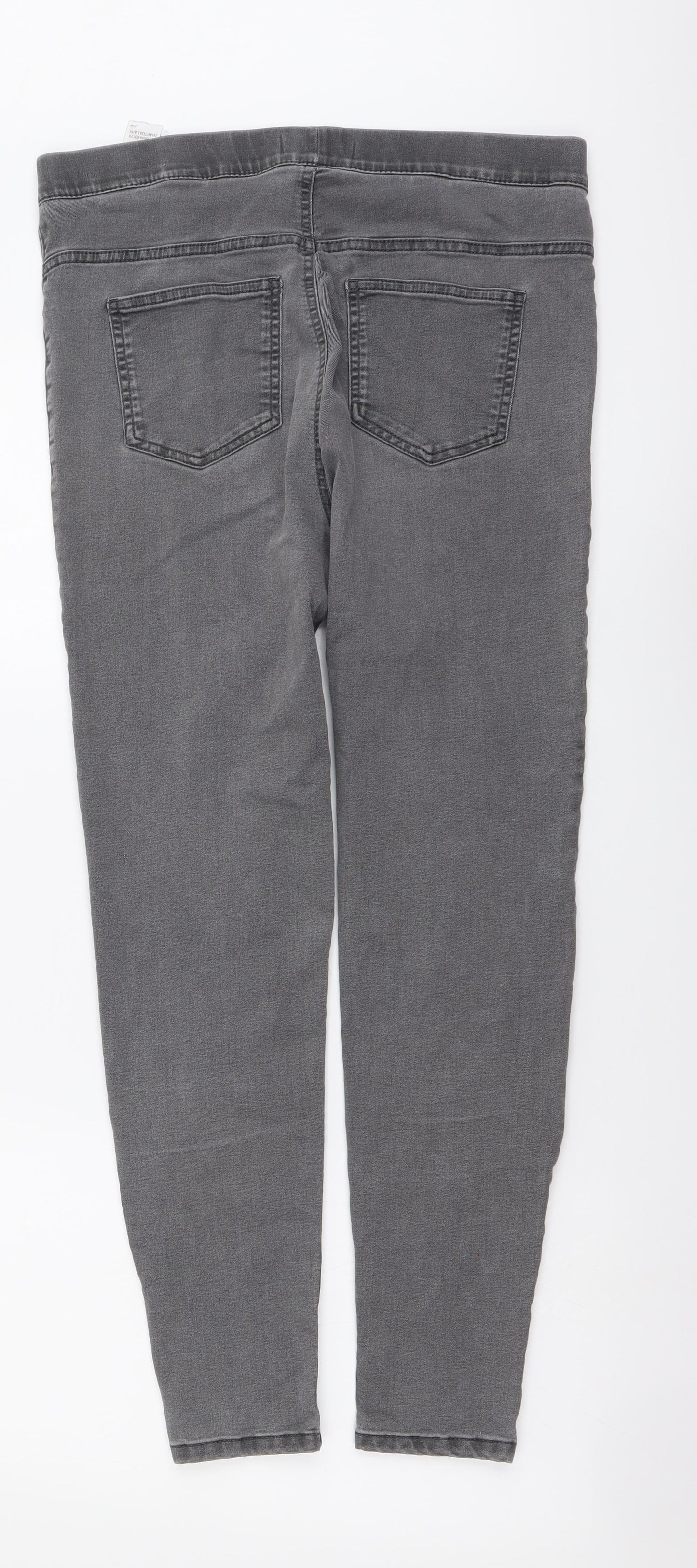 Marks and Spencer Womens Grey Cotton Jegging Leggings Size 12 L25 in