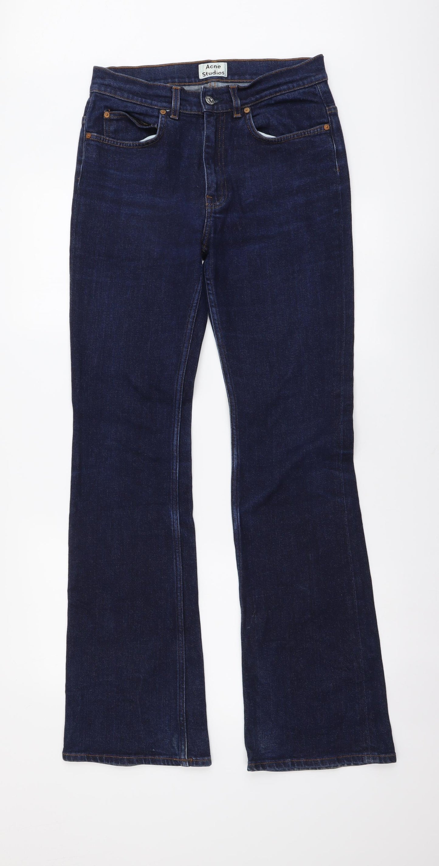 Acne Studios Womens Blue Cotton Bootcut Jeans Size 29 in L32 in Regular Button