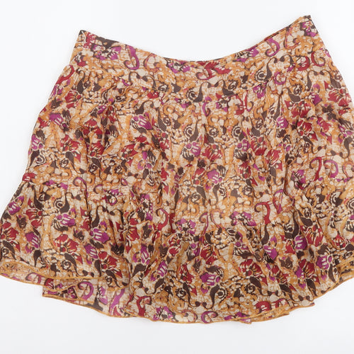 Grab Womens Multicoloured Floral Polyester Maxi Skirt Size S Zip