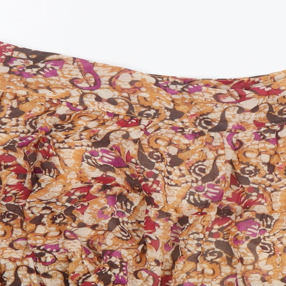 Grab Womens Multicoloured Floral Polyester Maxi Skirt Size S Zip