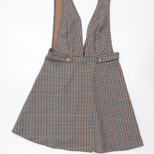 Miss Selfridge Womens Multicoloured Houndstooth Polyester Mini Size 6 V-Neck Pullover