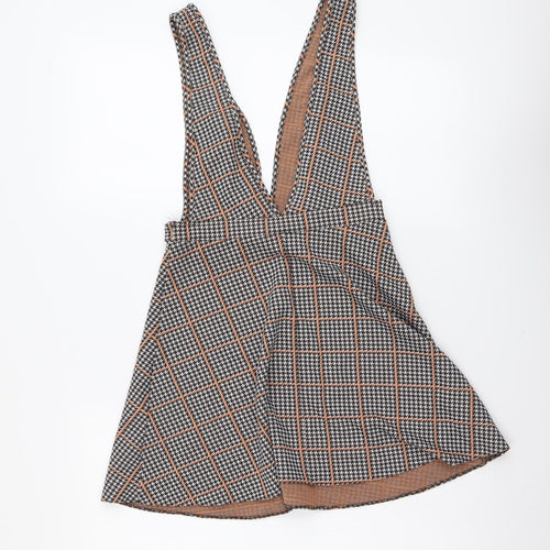 Miss Selfridge Womens Multicoloured Houndstooth Polyester Mini Size 6 V-Neck Pullover