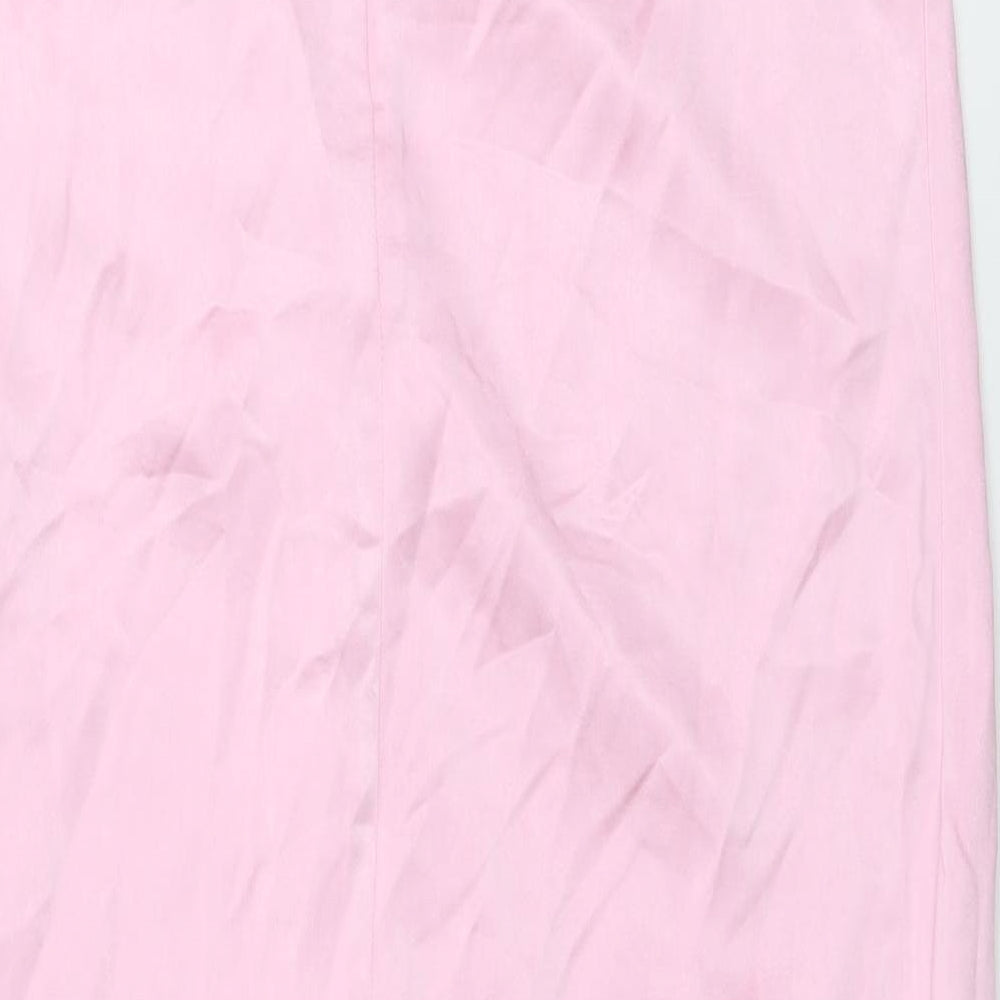 Zara Womens Pink Polyester Straight & Pencil Skirt Size M Zip
