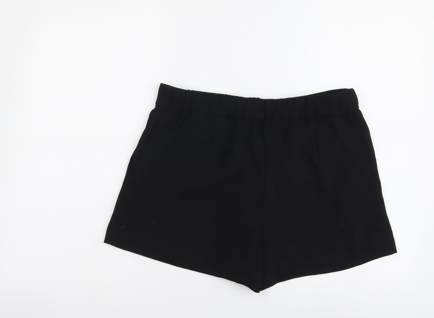 H&M Womens Black Polyester Sweat Shorts Size M L3 in Regular Button