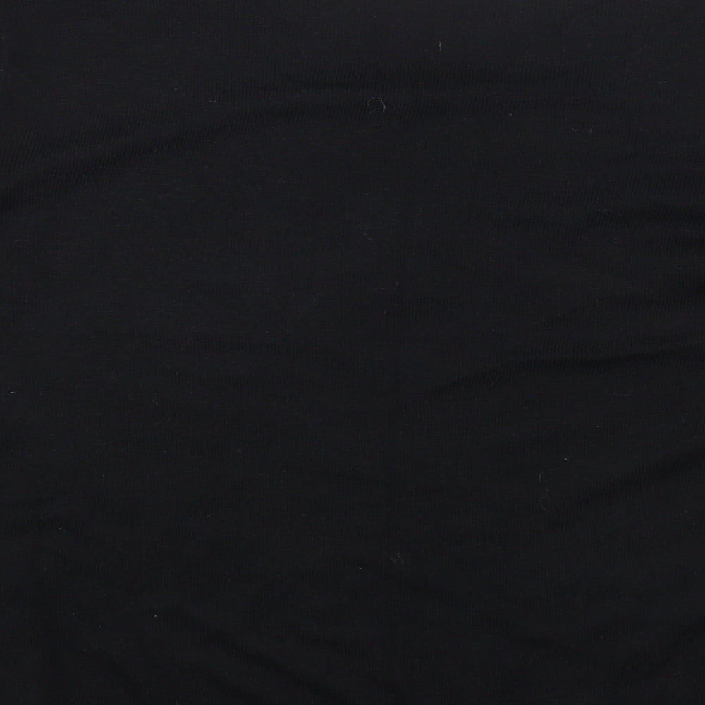 TU Womens Black Round Neck Geometric Cotton Pullover Jumper Size 16