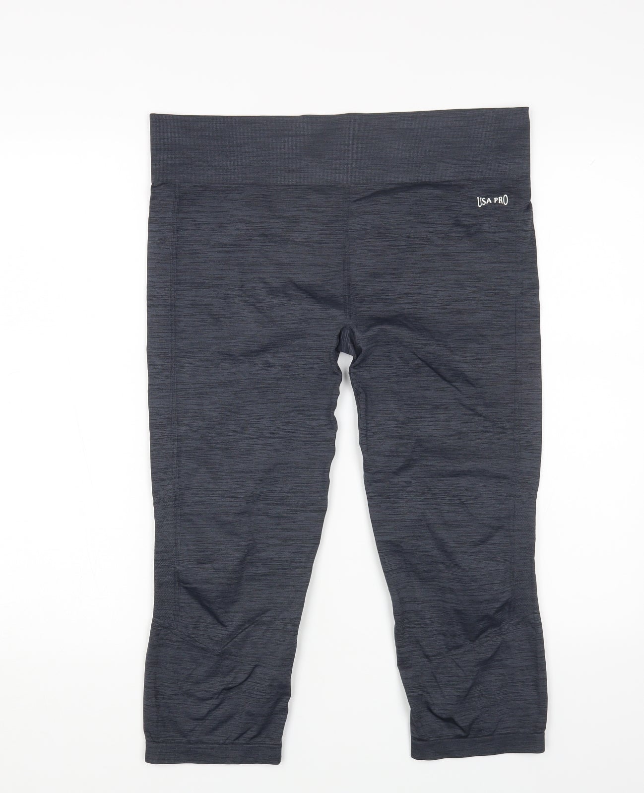 USA Pro Womens Grey Nylon Cropped Leggings Size 16 L20 in