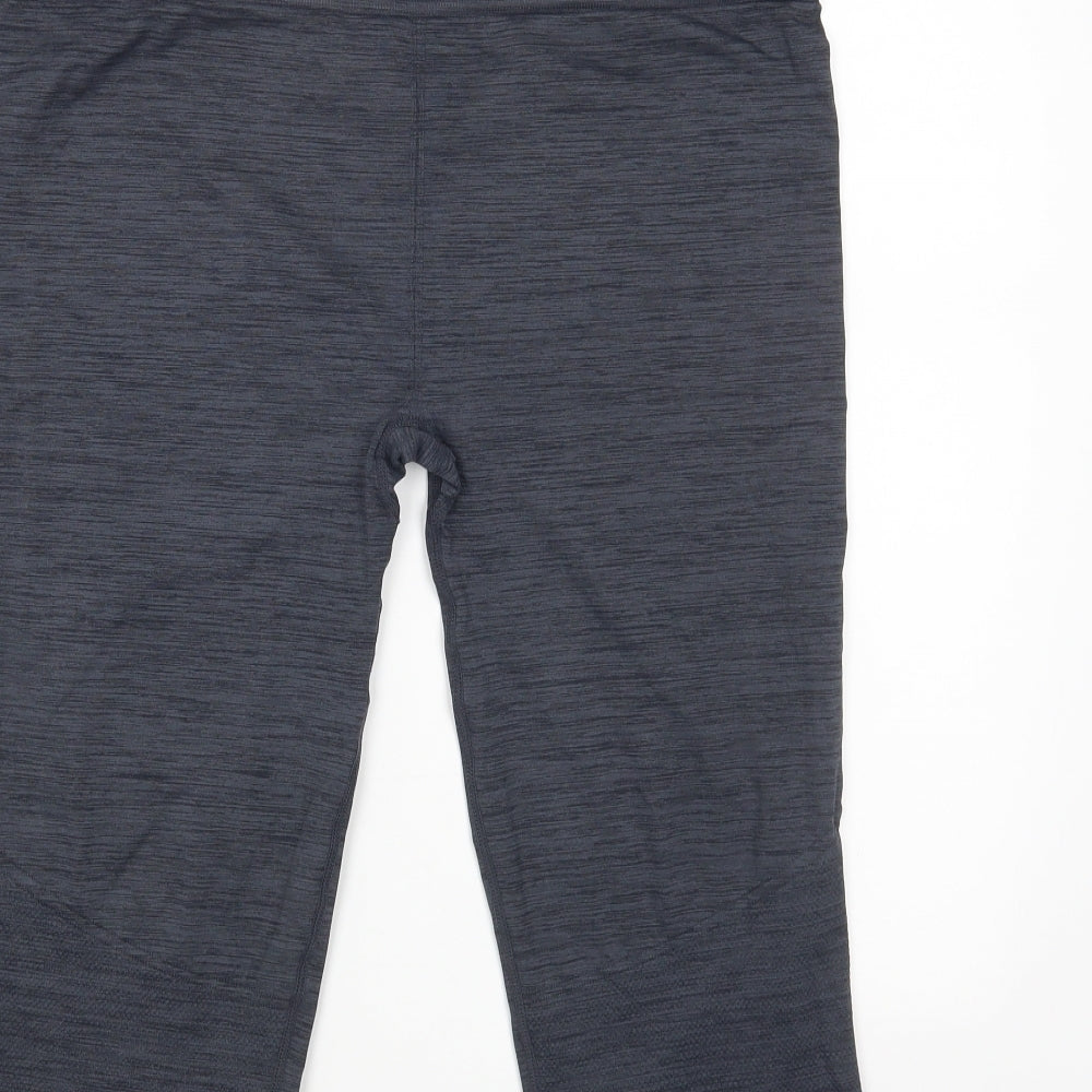USA Pro Womens Grey Nylon Cropped Leggings Size 16 L20 in