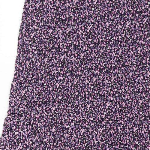 Per Una Womens Purple Floral Viscose A-Line Skirt Size 14