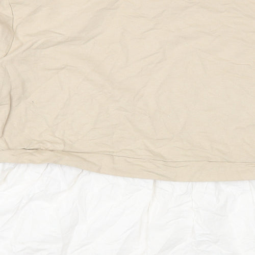 PRETTYLITTLETHING Womens Beige Cotton Basic T-Shirt Size 6 Round Neck
