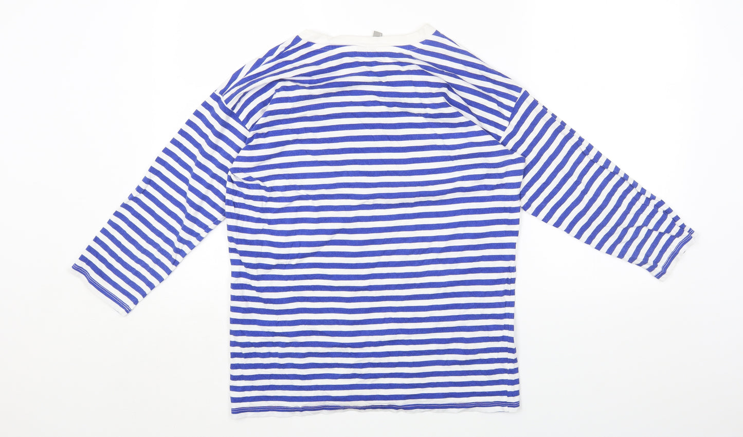 ASOS Womens Multicoloured Striped Cotton Basic T-Shirt Size 8 Round Neck