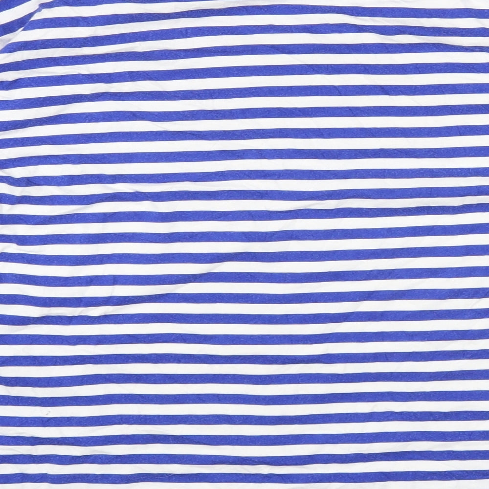 ASOS Womens Multicoloured Striped Cotton Basic T-Shirt Size 8 Round Neck