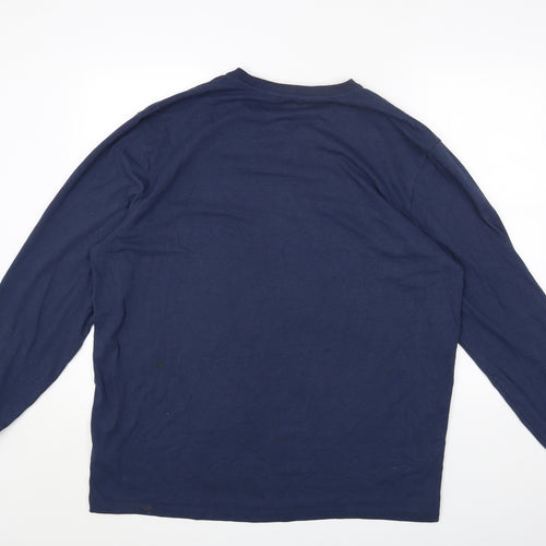 NEXT Mens Blue Cotton T-Shirt Size 3XL Round Neck