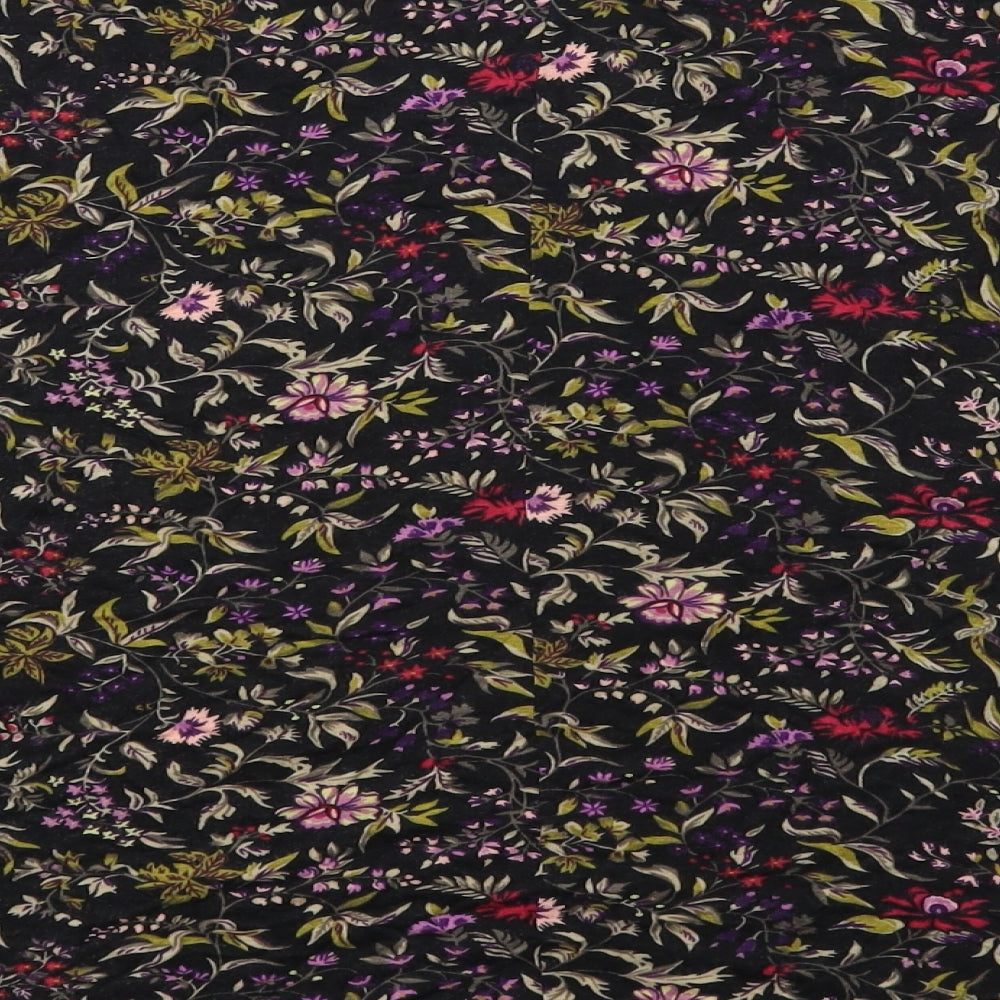 NEXT Womens Multicoloured Floral Viscose Basic T-Shirt Size 12 Round Neck