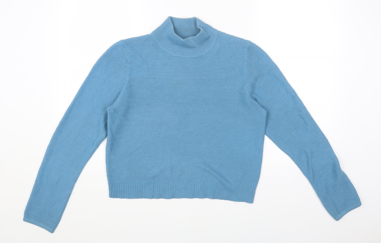 Marks and Spencer Womens Blue High Neck Acrylic Pullover Jumper Size 14
